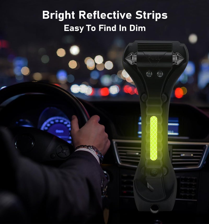 KLSKKJ Car Safety Hammer 4 Pack, Car Window Glass Breaker and Seat Belt Cutter Auto Emergency Escape Tool with Light Reflective Tape for Family Rescue, Life Saving Survival Kit - Image 5